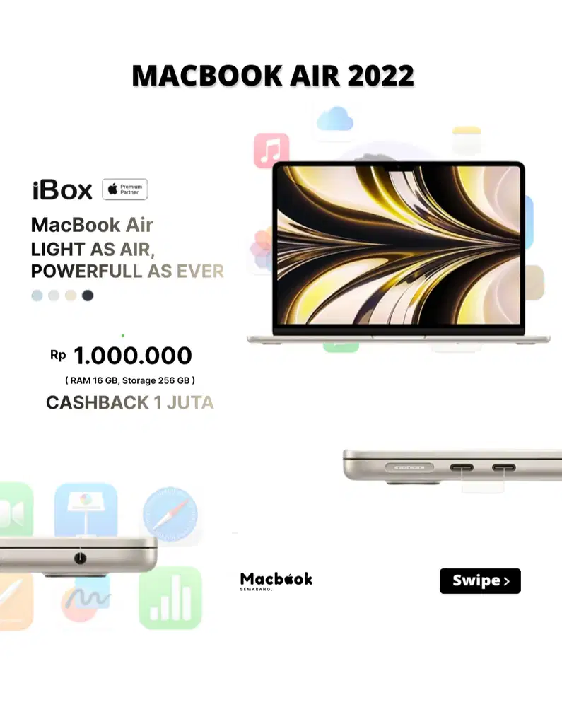 Macbook AIr M2 2022 RAM 16/256 GB