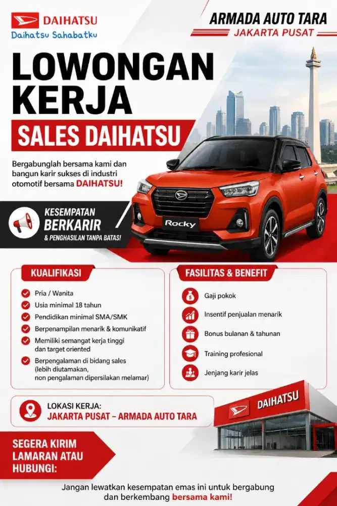 Dibutuhkan Sales Daihatsu