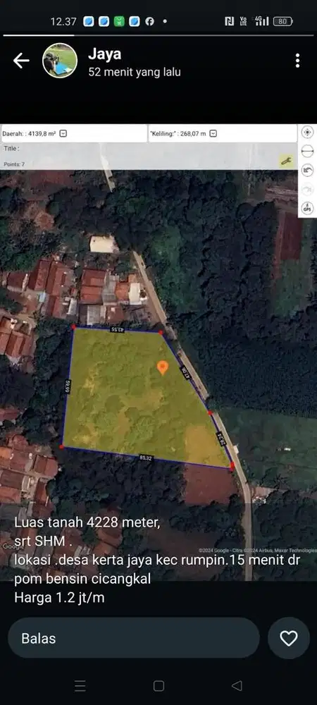 jual tanah rumpin bogor