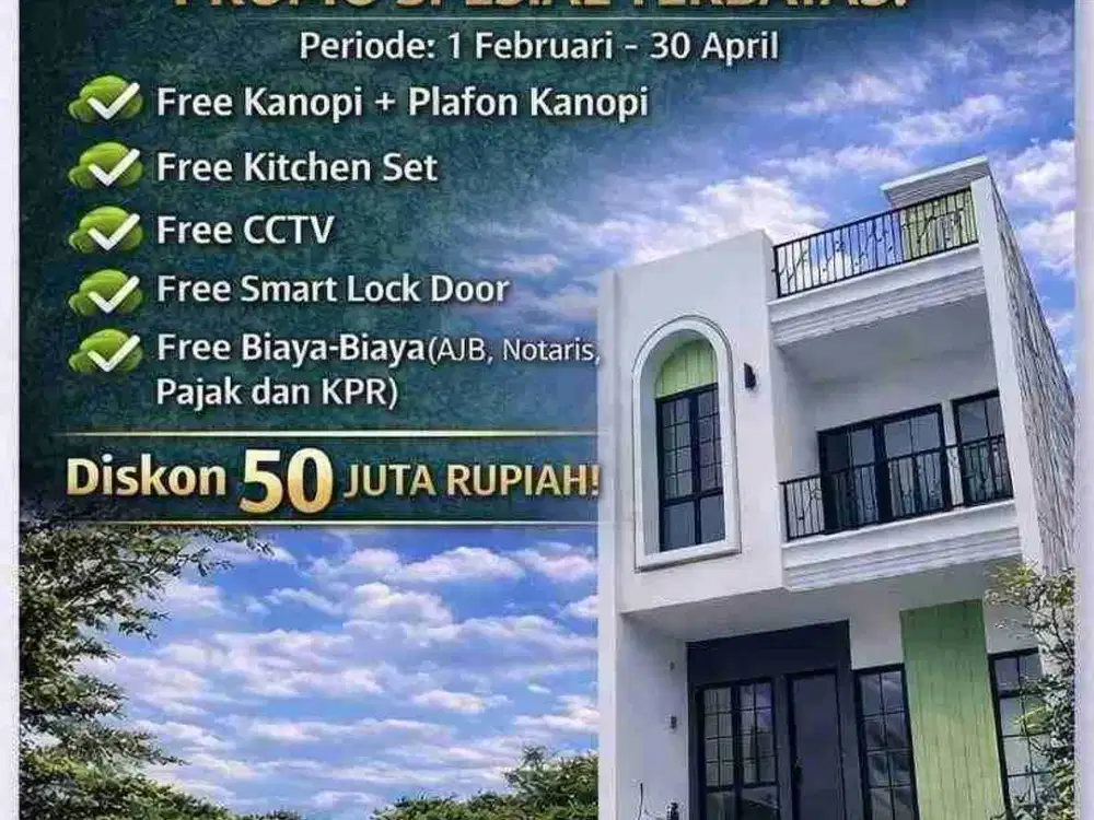 Jual Rumah Baru Cluster Siap Huni Di Cilodong Kota Depok, Dekat Stasiun & Alun Alun