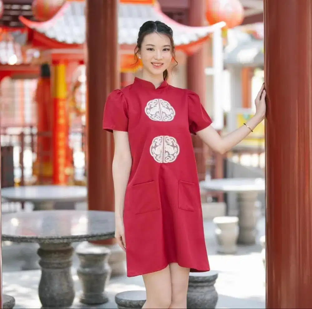 preloved Beatrice Clothing Kori Dress (S)- Dress Wanita Kerah Shanghai