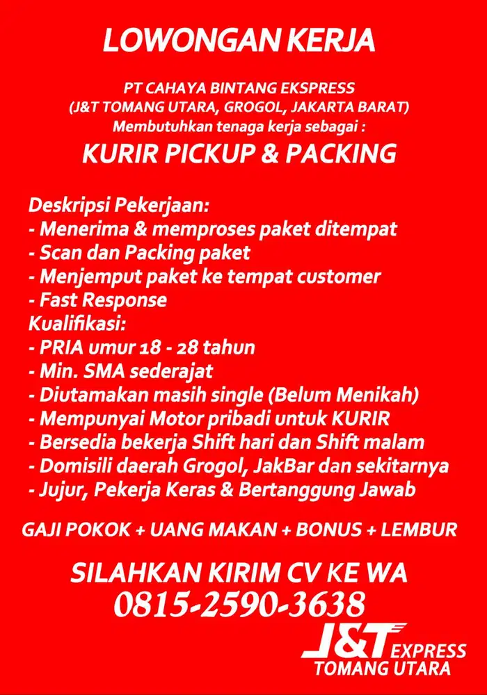 Kurir Pickup dan Packing