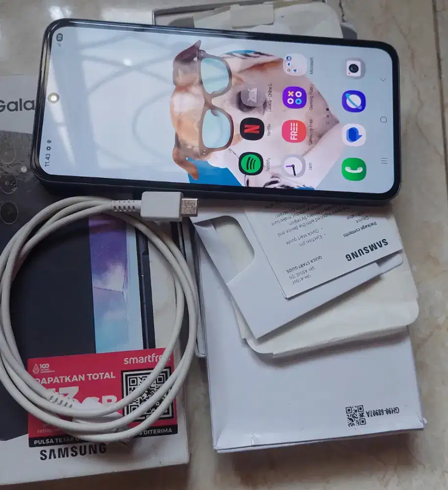 Dijual HP Samsung Murah Meriah Fullset Normal Jaya A55 Awesome Navy