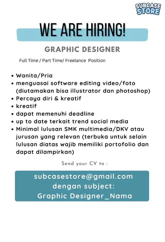 GRAPHICS DESIGNER & ADMIN PACKING
