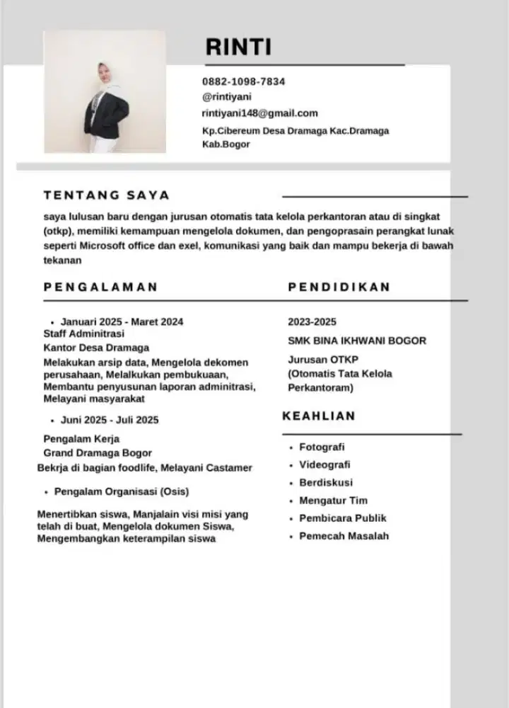 info loker daerah dramaga