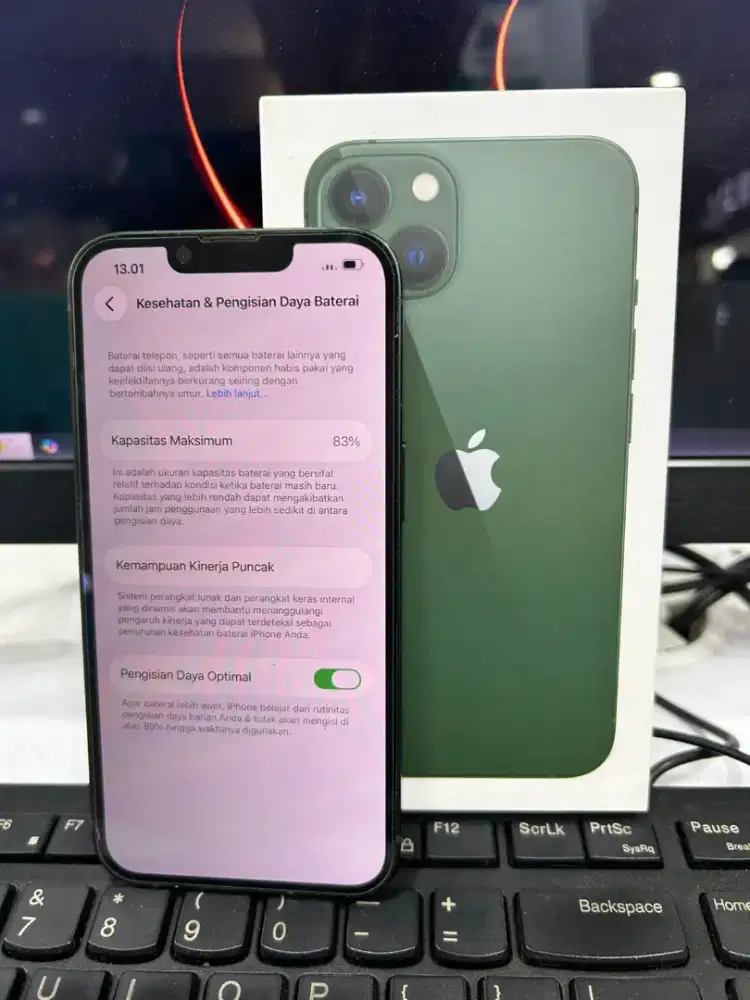 iphone 13 128gb ibox fulset kondisi semua normal dan masih orian