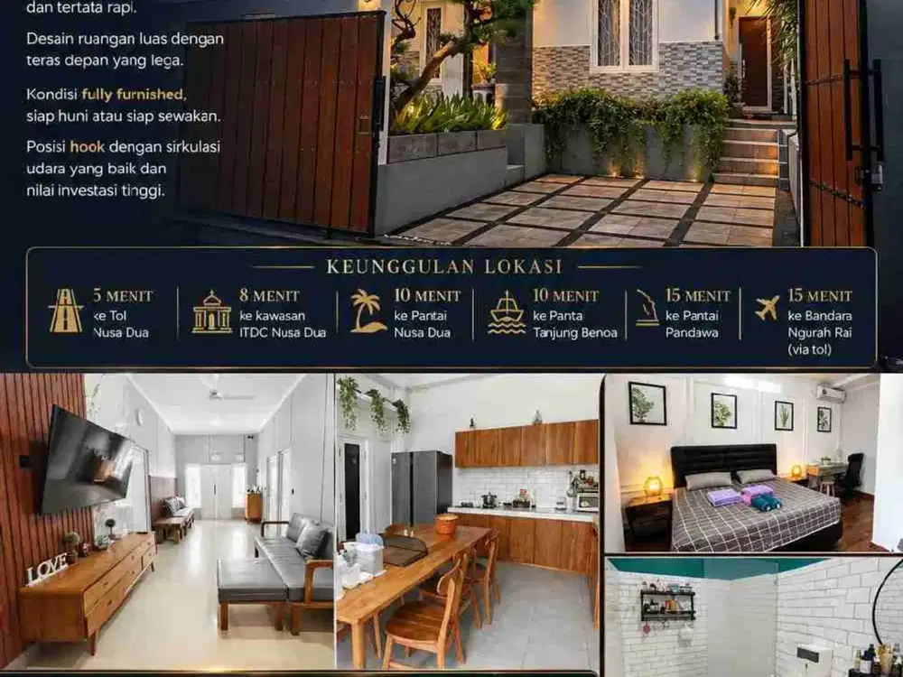 RUMAH SIAP HUNI 2 LANTAI – NUSA DUA LOKASI HOOK