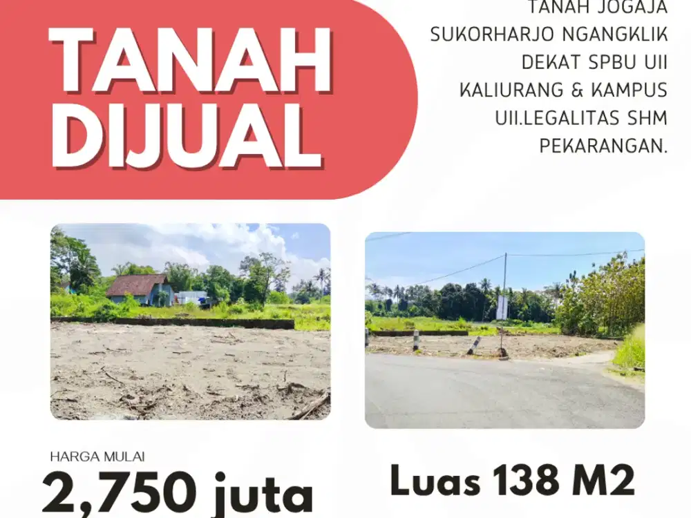 Tanah Yogyakarta sleman Area timur Jl kaliurang km14