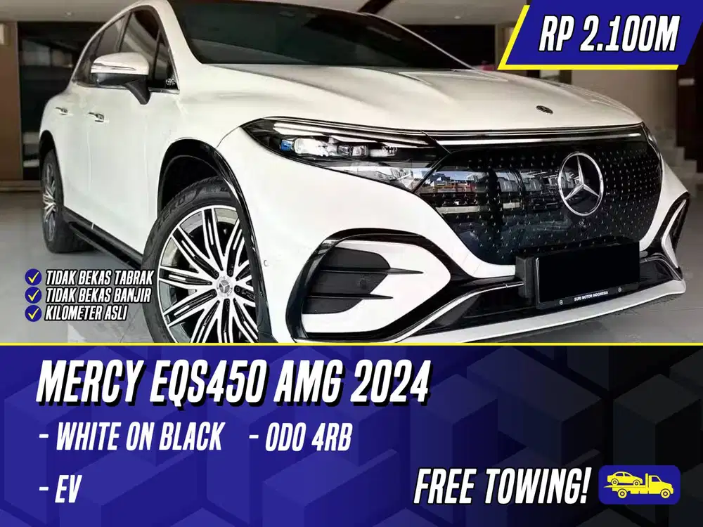 Mercedes Benz EQS450 AMG 2024 NIK 2023 White on Black Putih Mercy EV