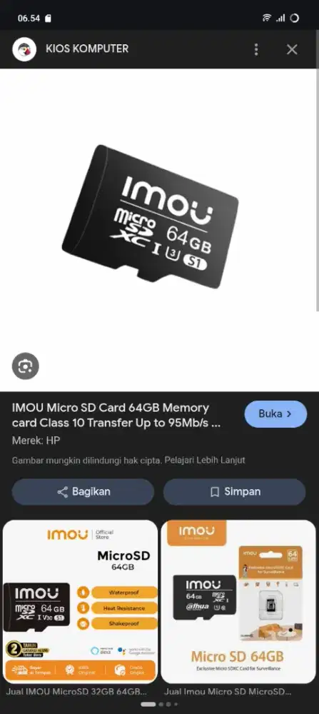 Memory card micro sd imou 64gb