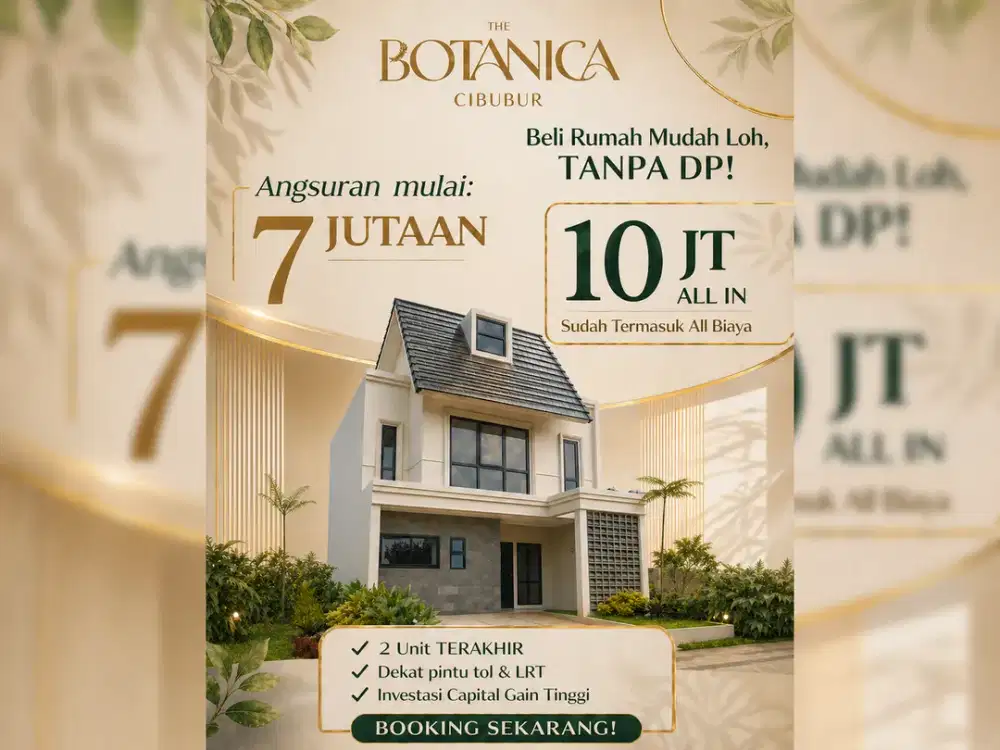 TERBATAS!! Rumah Premium Siap Huni Tanpa DP – Mulai 7 Jutaan/Bulan