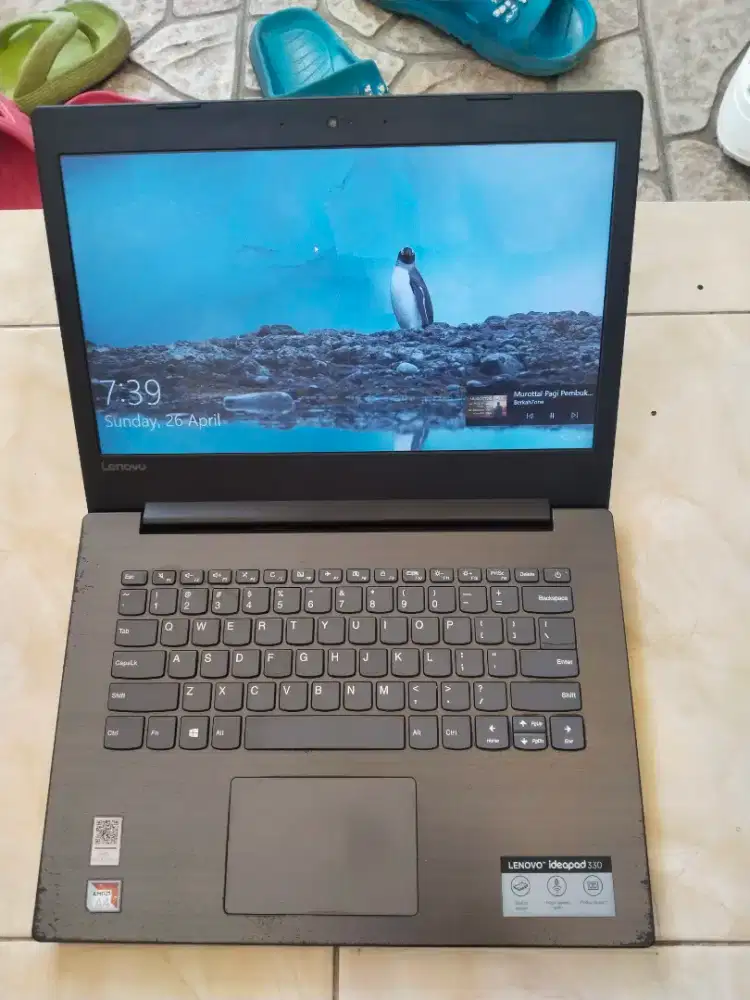 Dijual laptop Lenovo ideapad 320 AMD A4-9125 Ram 4GB DDR4 HDD 500GB