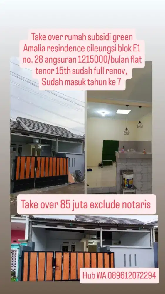 Rumah BTN flat cileungsi