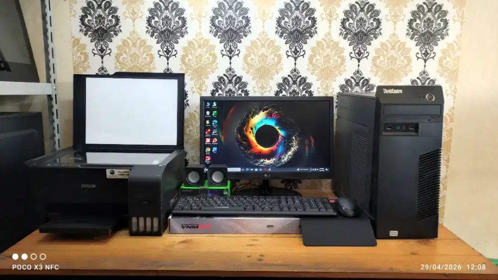 PC FULLSET CORE I7, RAM 8GB (128+1000GB) LED 19 INC, EPSON L3110 PSC