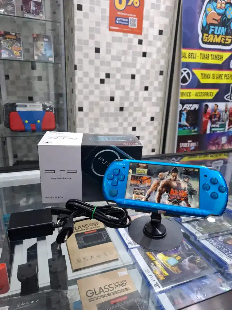 PSP 3000 warna biru sd card 64gb lexar