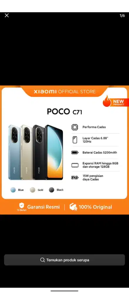 Poco c71 pemakaian 6 bln
