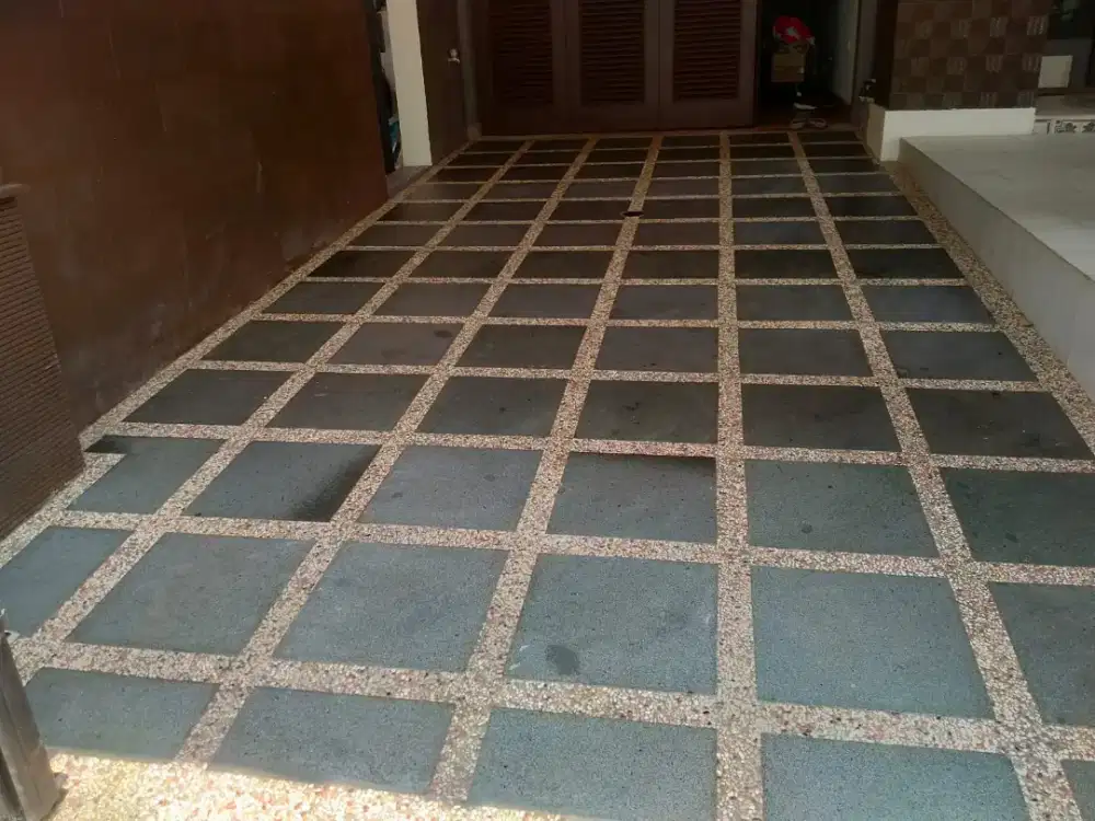 Carport garasi mobil batu alam andesit