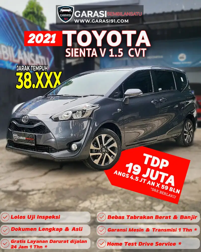 New SIENTA v cvt facelift 2021 KM 38 RB