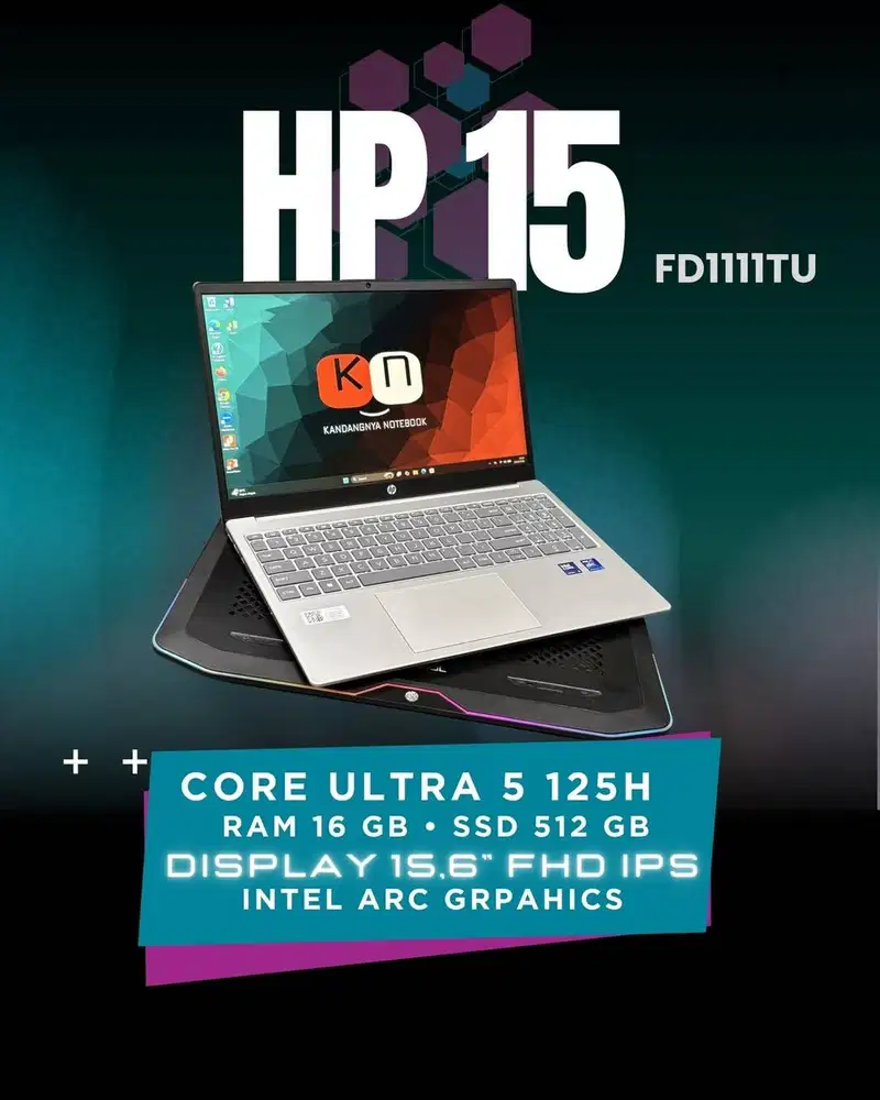 Hp 15 FD1111TU Core Ultra 5 125H RAM 16GB / 512GB layar 15,6inch
