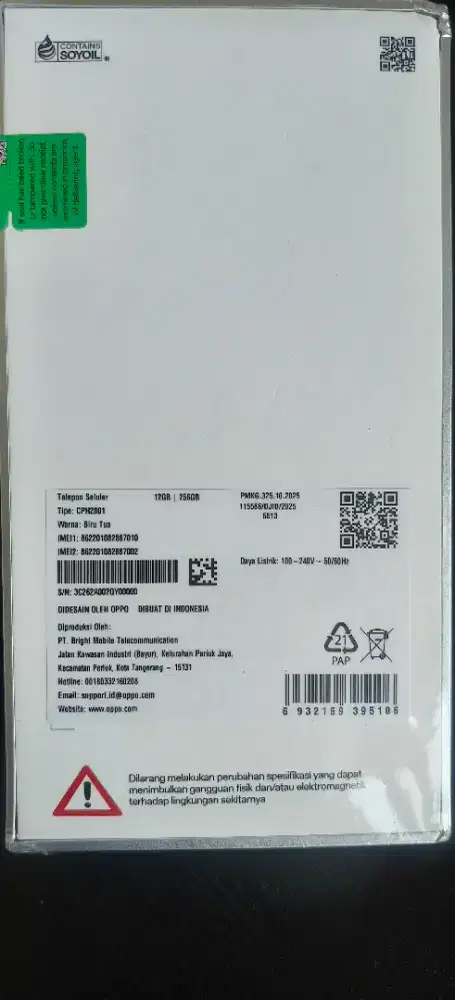 HP Baru Oppo Reno 15F 12/256 Warna Biru