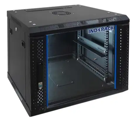INDORACK WALLMOUNT 8U DEPTH 450MM SINGLE DOOR - WIR4508S GLASS DOOR