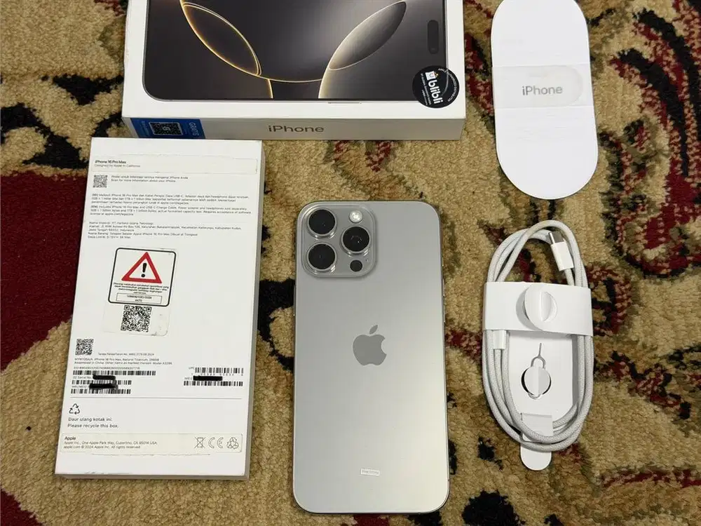 iPhone 16 Pro Max 256Gb Natural Titanium Ex iBox Blibli Mulus Like New