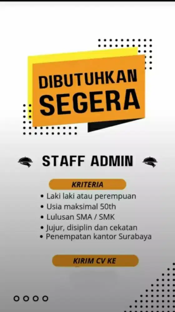 LOWONGAN KERJA ADMINISTRASI