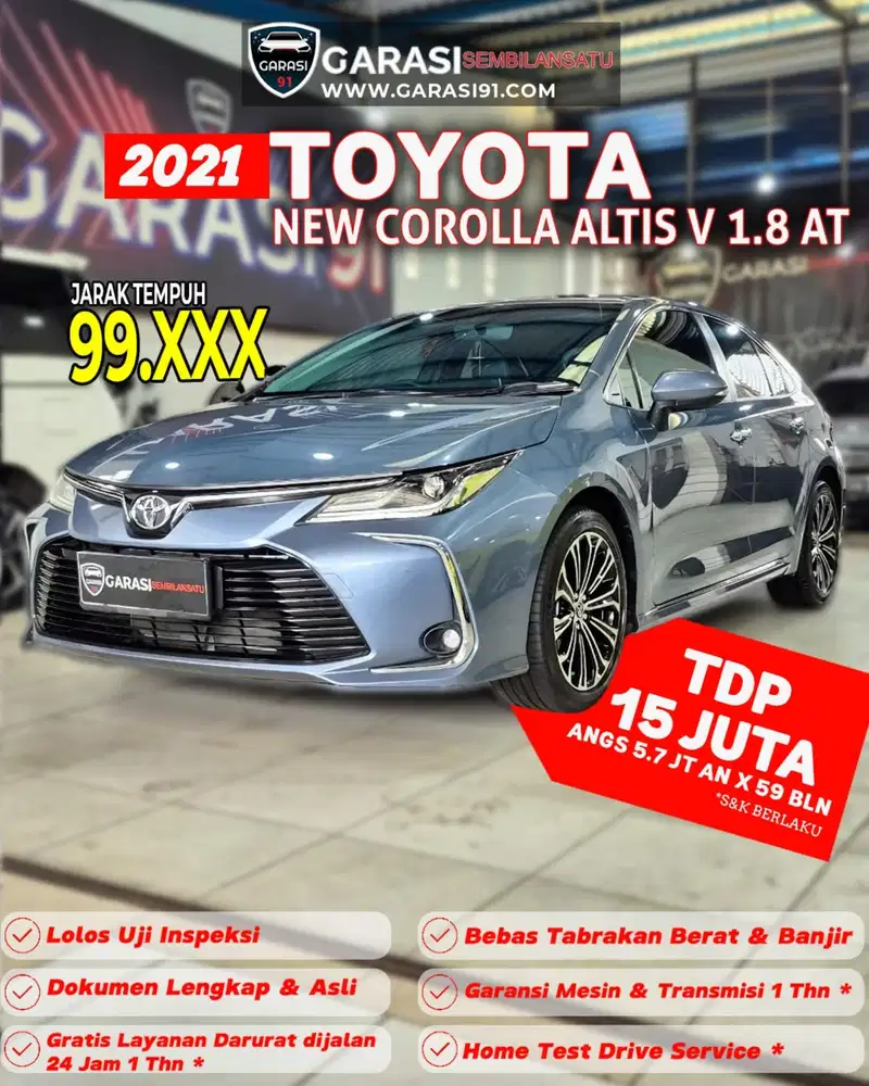 NEW COROLLA ALTIS V 1.8 AT 2021 LIKE NEW