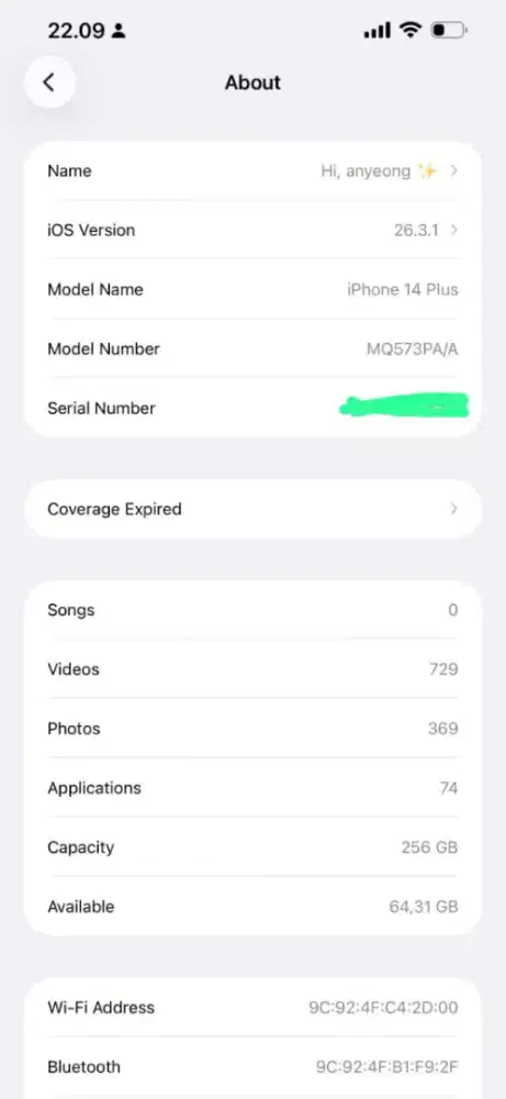 Iphone 14 plus 256GB