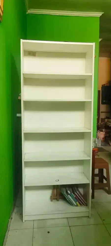 IKEA Rak Buku 6 Tingkat, warna putih, kokoh