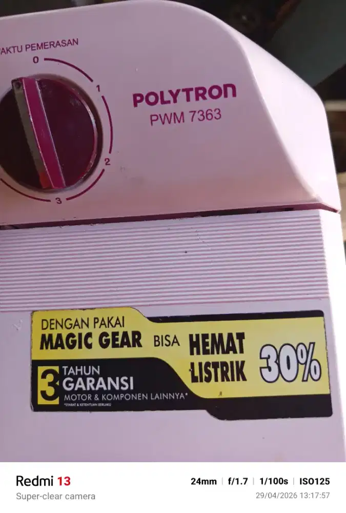 Mesin cuci polytron 2 tabung