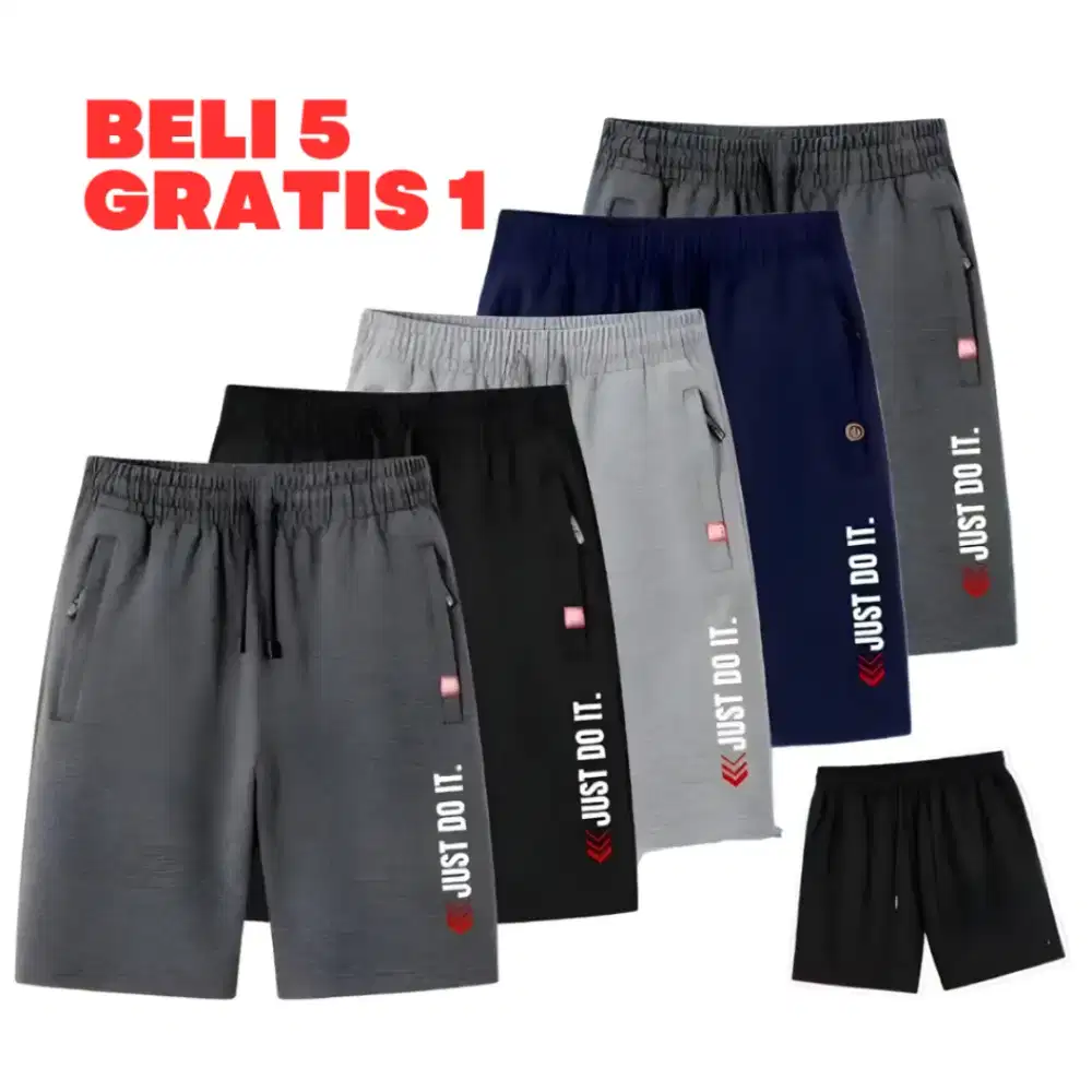 Celana Pendek Pria Katun Tebal Murah | Paket 5 Pcs 100rb | Celana