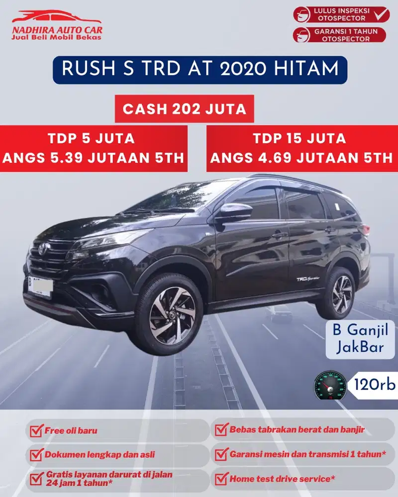 DP 5 Juta Rush S TRD AT 2020 Hitam