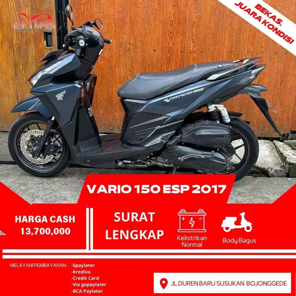 HONDA VARIO 150 ESP 2017 SURAT LENGKAP SIAP PAKE BISA TUKAR TAMBAH