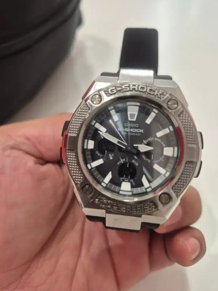 Casio G-Shock Solar G-Steel GST-S330D-1ADR Black Digital Analog Dial