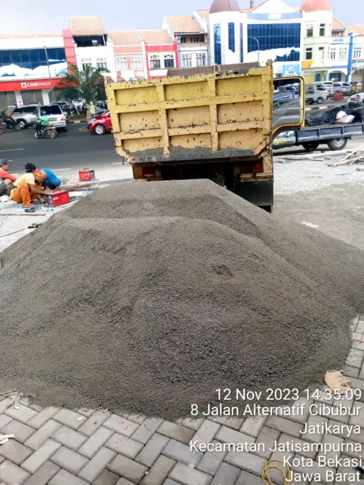 Material pasir cor hitam batu makadam sirtu
