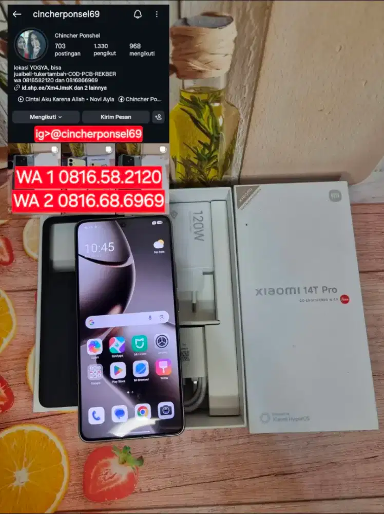 Jual hp bekas Xiaomi 14T pro 12/512 LIKENEW istimewa grns aktid
