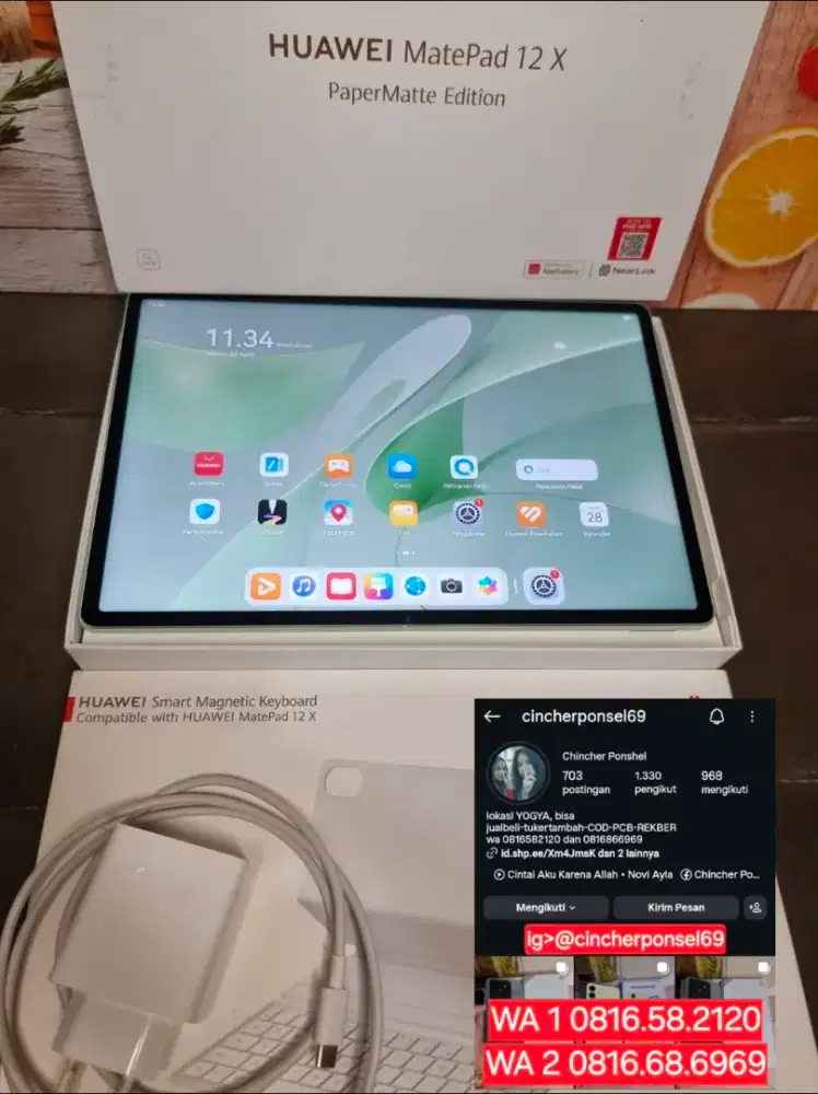 tab likenew HUAWEI MATEPAD 12 X 12/256 papermatte edition grns aktif