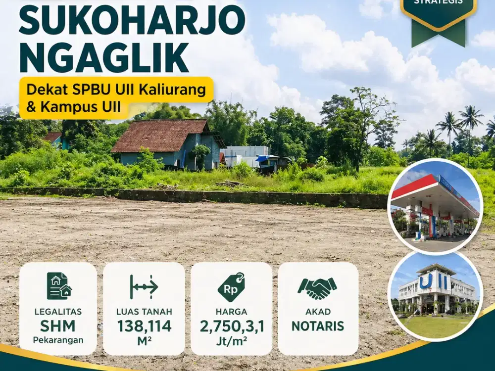 Tanah Yogyakarta sleman Area timur Jl kaliurang km14