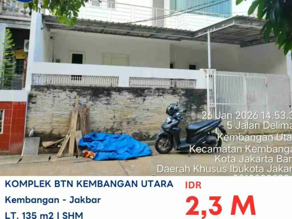 LELANG RUMAH DI KOMPLEK BTN KEMBANGAN UTARA JAKARTA BARAT