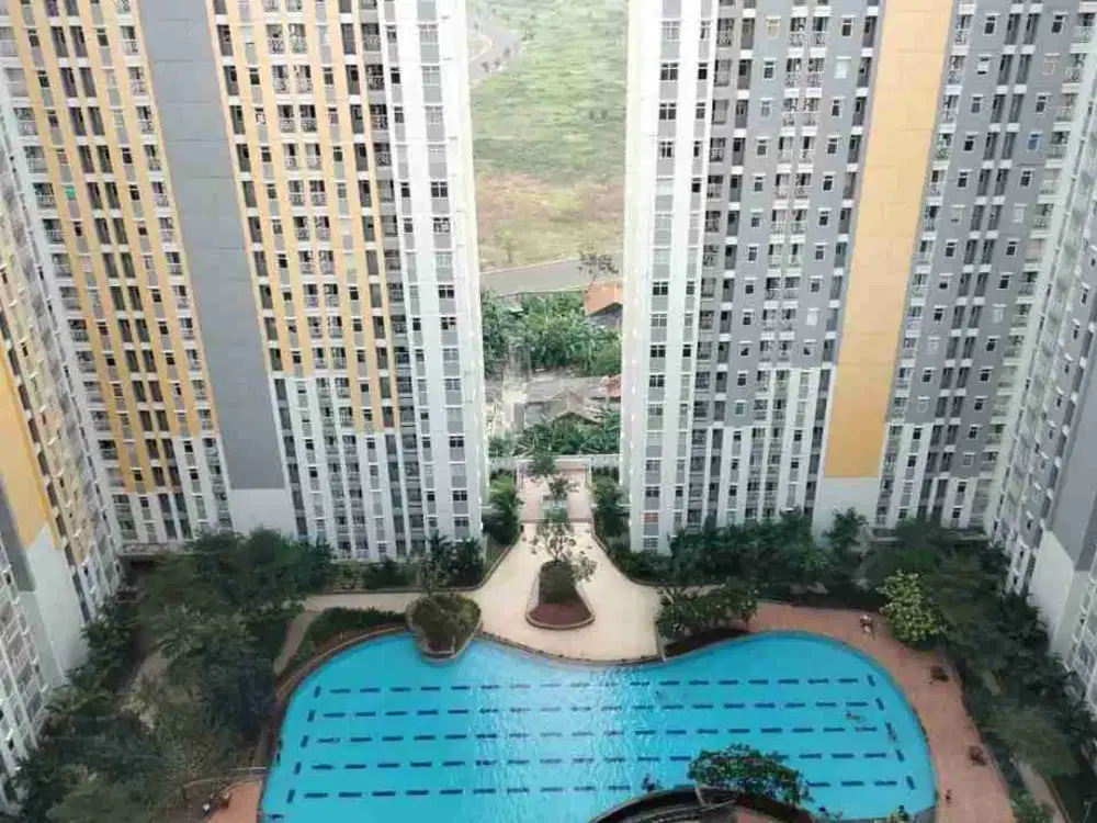 Disewakan unit apartement dengan kamar estetik view pool furnished LB 49m2 di dekat summarecon bekasi utara