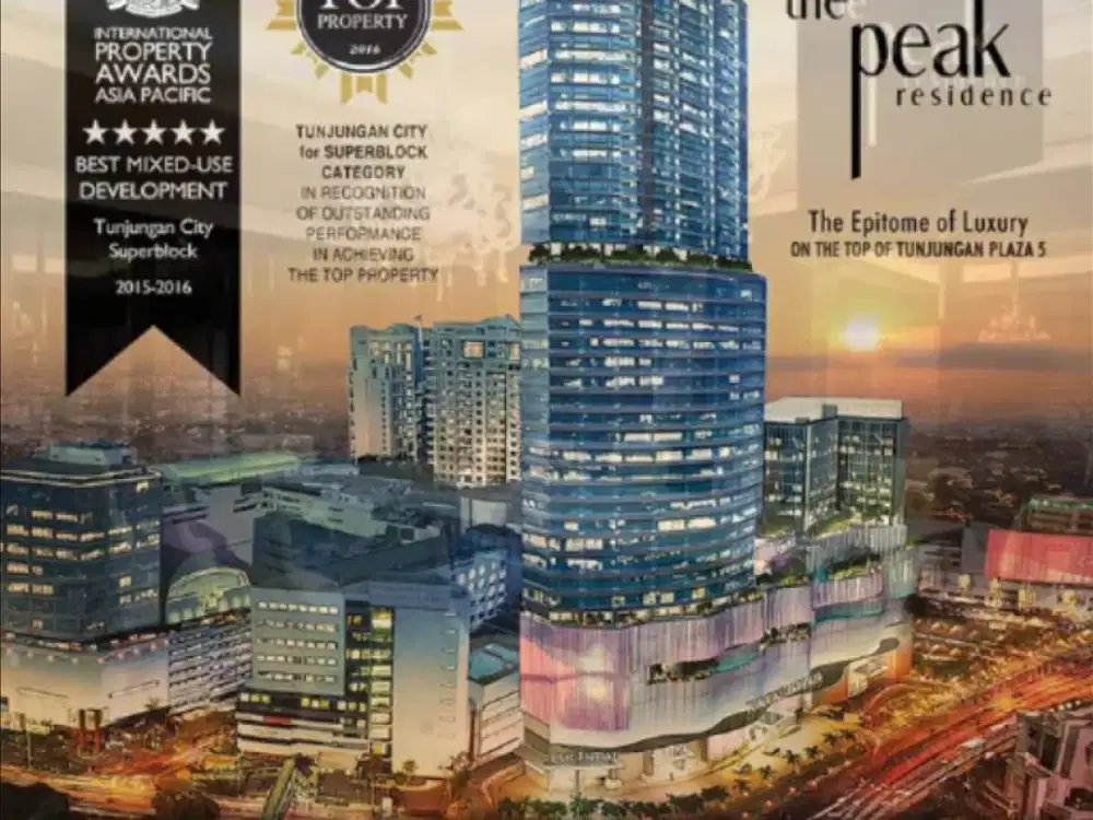 MURAH BUTUH JUAL CEPAT! Apartemen the peak tunjungan plaza 5