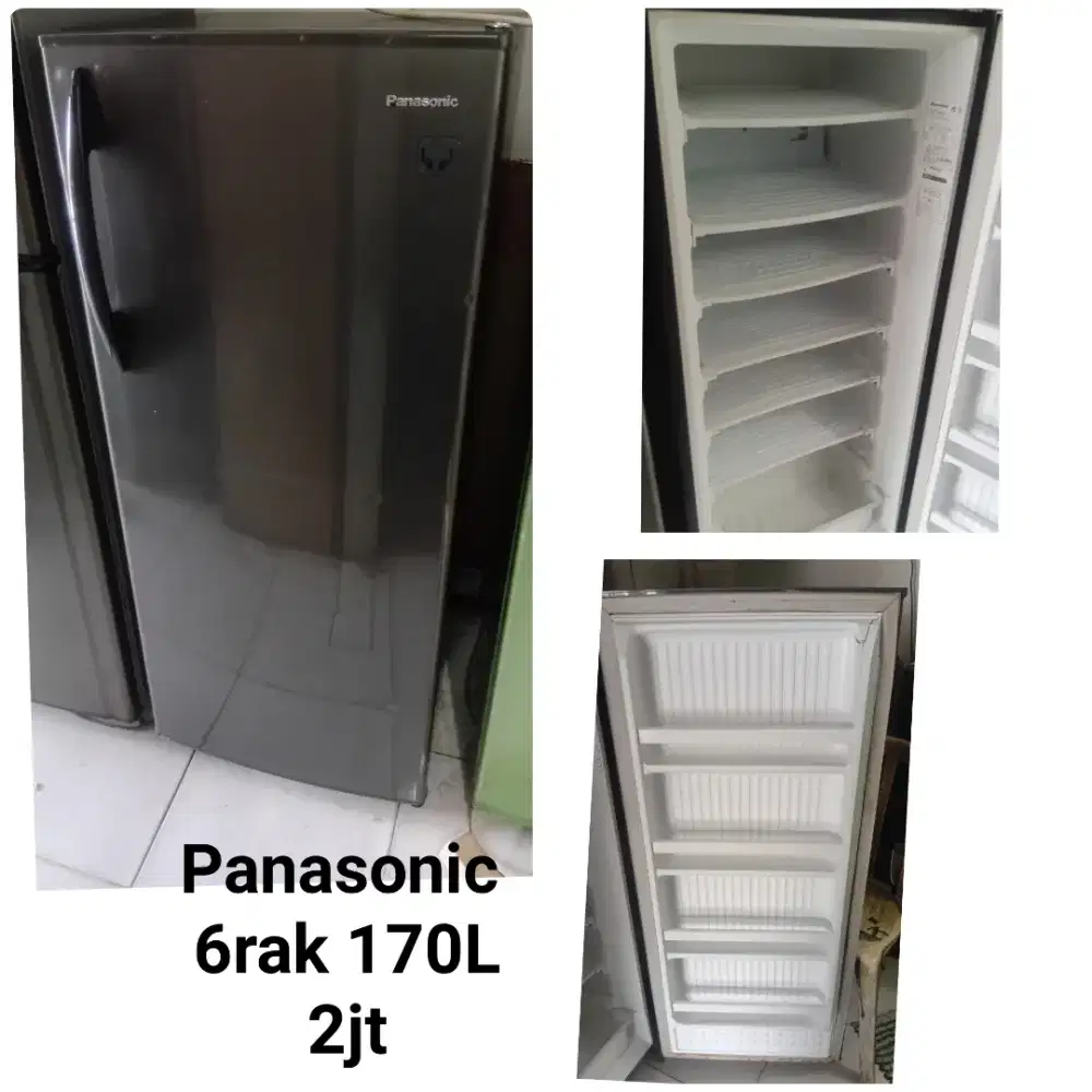 Freezer PANASONIC 6rak 170L bekas bergaransi
