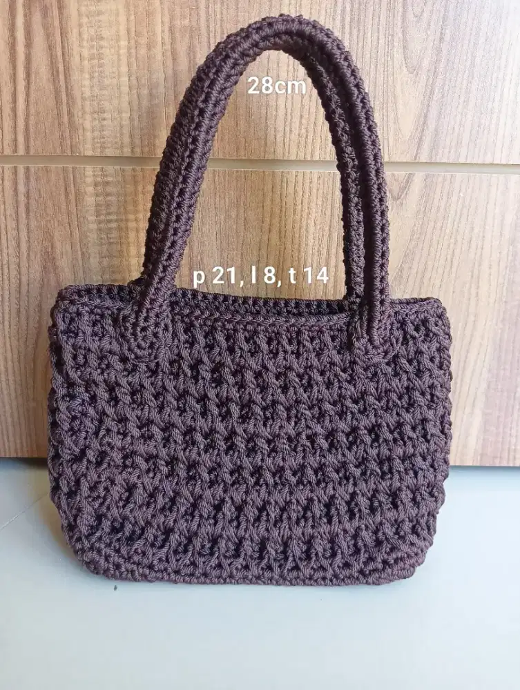 DI JUAL TAS RAJUT HANDBAG COKLAT TUA
