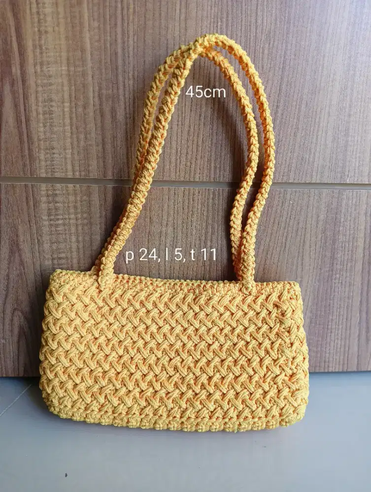 DI JUAL TAS RAJUT HANDBAG KUNING