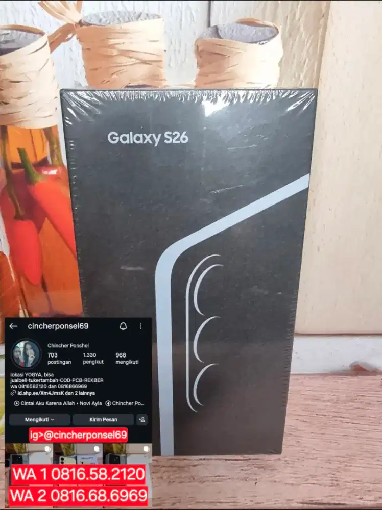 Sisa 1 unit hp baru SAMSUNG S26 12/512 new segel resmi warna putih