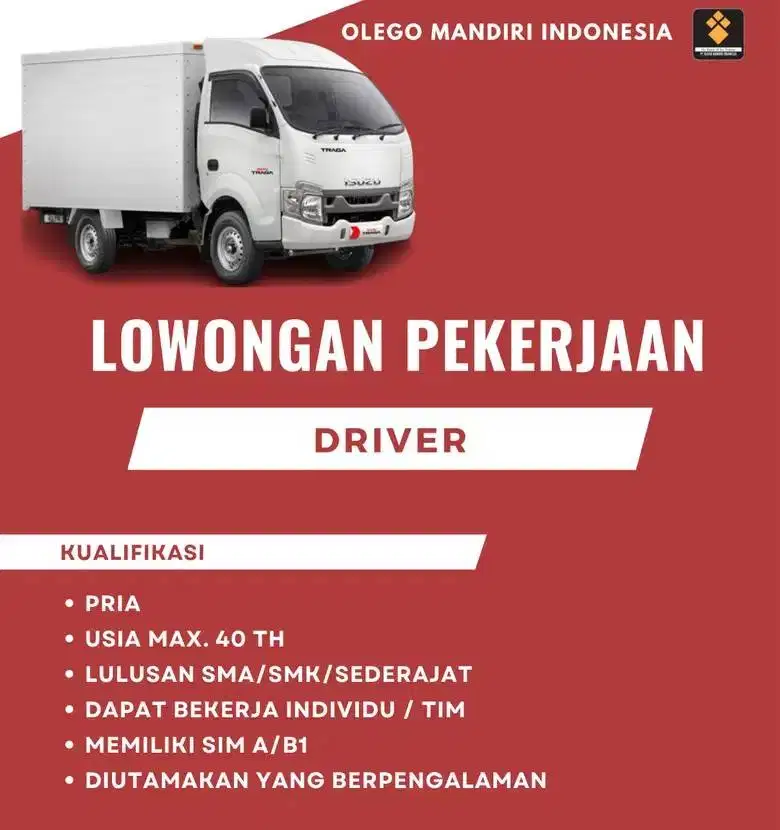 Loker Driver Engkel PT. Olego Mandiri di Aeropolis,Tangerang