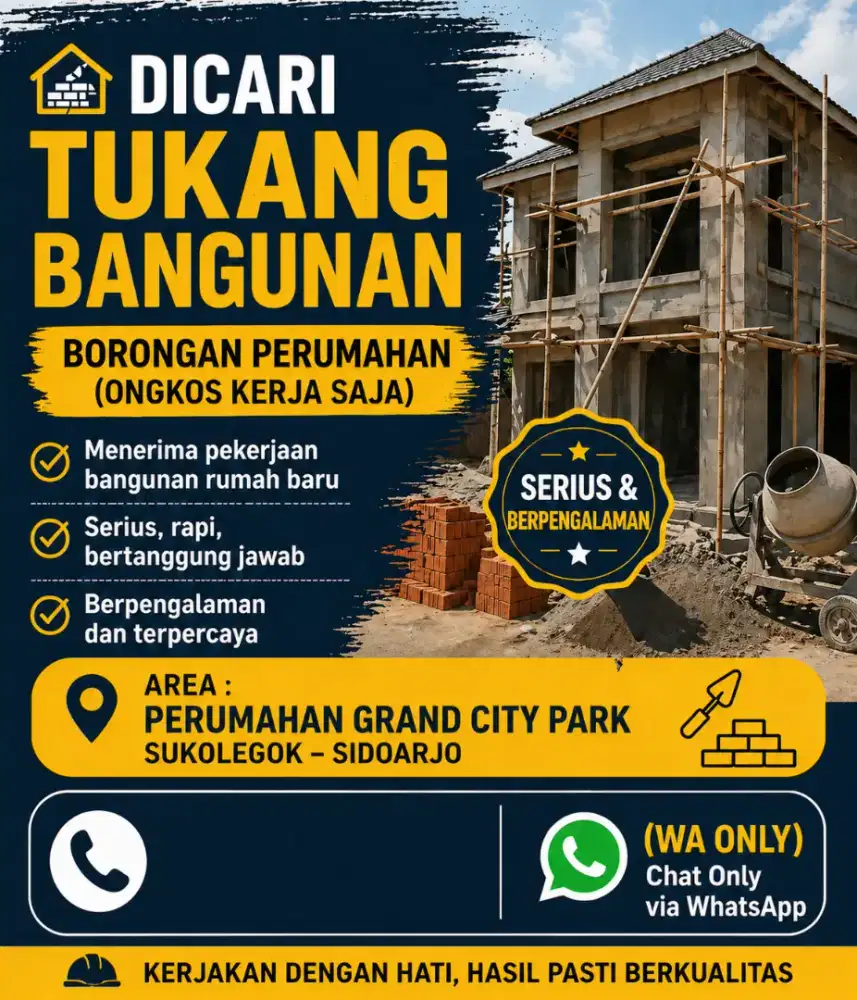 Dicari tukang bangunan