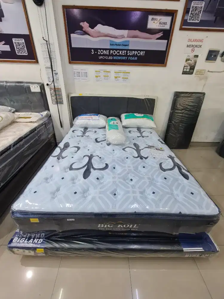 Springbed Set Big Koil Uk 160 Free Bantal Guling Murah Jogja (dwi)