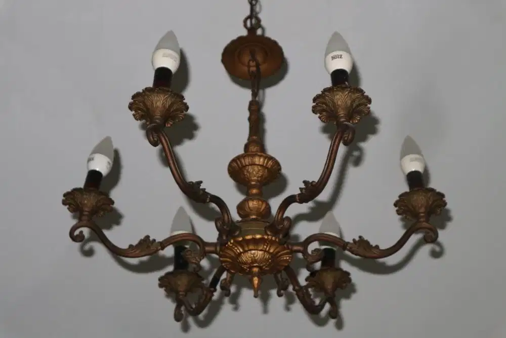 Chandelier 6 Tangan - Vintage Copper European Classic Louis XV Style